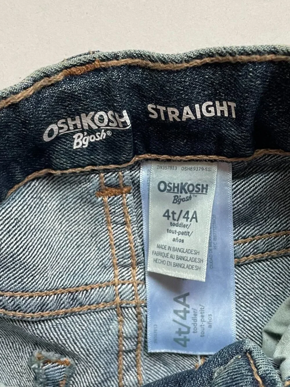 OshKosh Toddler Dark Wash Classic Jeans, Straight leg jeans